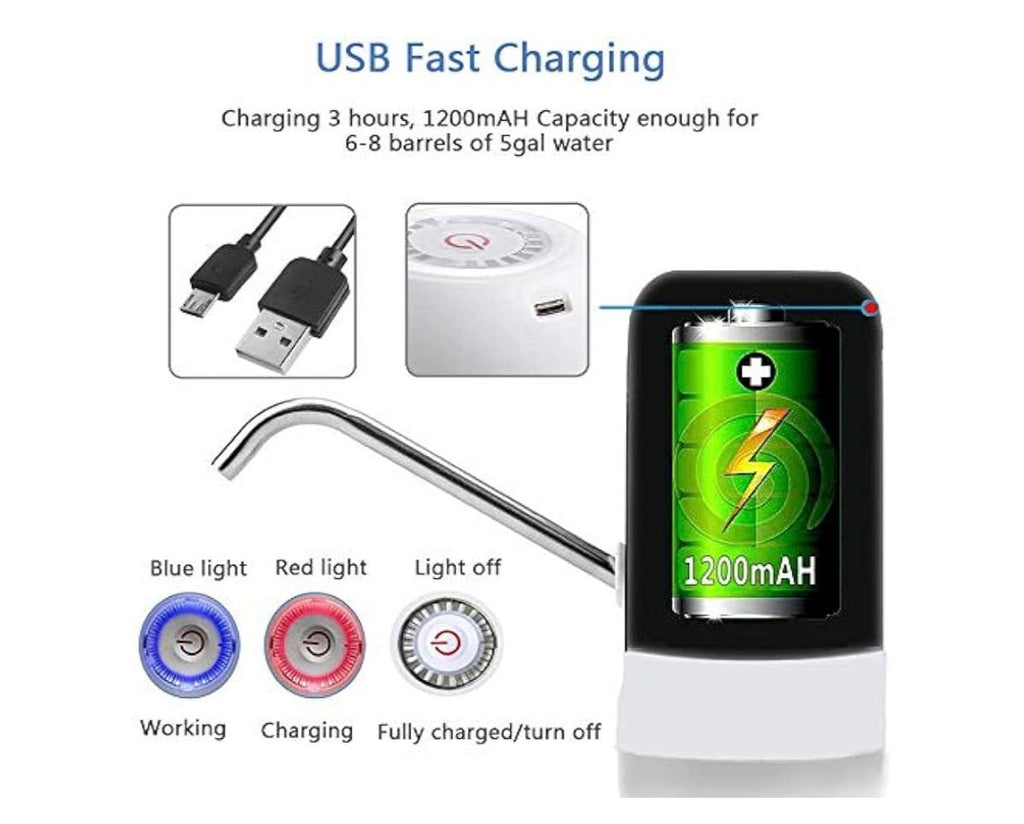 Dispensador Eléctrico para Garrafón 🔵 Bomba de Agua Recargable USB | Silencioso, Rápido y Sin Esfuerzo