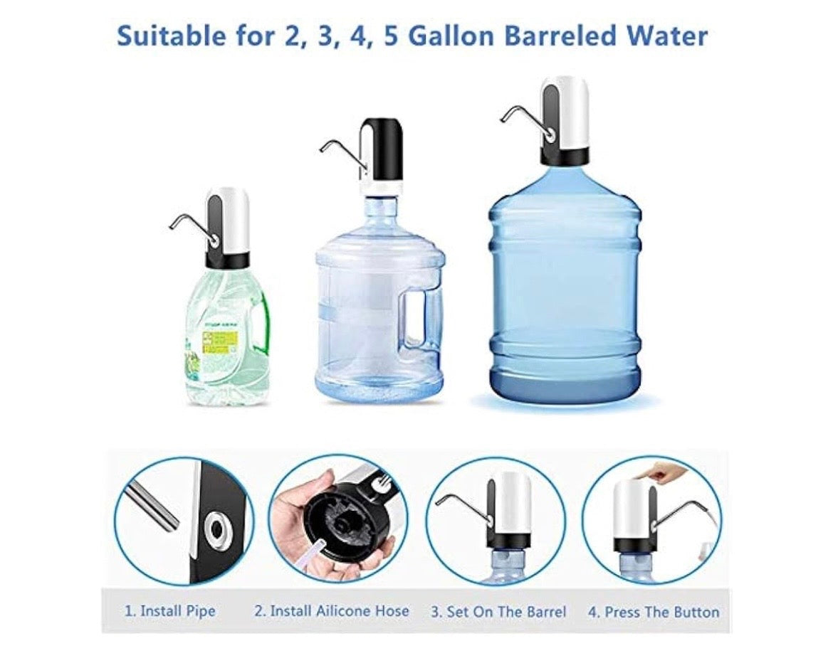 Dispensador Eléctrico para Garrafón 🔵 Bomba de Agua Recargable USB | Silencioso, Rápido y Sin Esfuerzo
